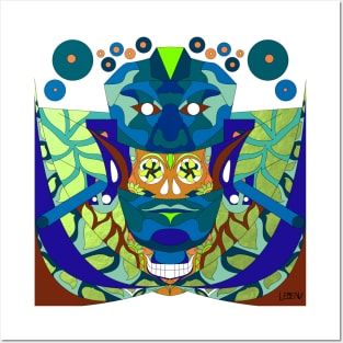 jade mask from the red queen la reina roja ecopop de palenque Posters and Art